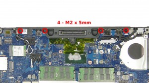 Remove the 4 - M2 x 5mm bottom dock frame screws.