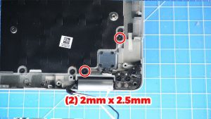 Unscrew and remove the Power Button (2 x 2mm x 2.5mm).