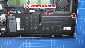 Unscrew and remove the Battery (3 x 