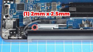 Unscrew and remove the LCD cable bracket (2 x 2mm x 2.5mm).
