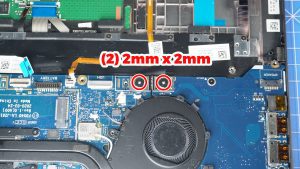 Unscrew and disconnect the F-Beam from the motherboard (2 x M2 x 2mm).