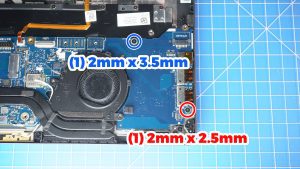Unscrew and remove I/O (1 x 2mm x 3.5mm) (1 x 2mm x 2.5mm).