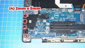 Unscrew and remove the Motherboard (4 x 