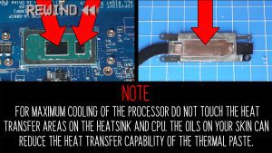 NOTE: For maximum cooling of the processor, do not touch the heat transfer areas on the heatsink/CPU. The oils in your skin can reduce the heat transfer capability of the thermal grease.