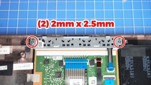 Unscrew and remove the Touchpad Buttons (2 x 2mm x 2.5mm).