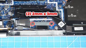 Unscrew and remove the LCD cable brackets (4 x M2 x 3mm).