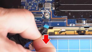 Unscrew and remove the LCD bracket (2 x M2 x 2mm).