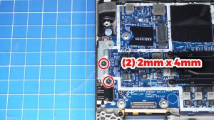 Unscrew and remove the Motherboard (3 x M2 x 4mm).