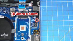 Unscrew and remove the Motherboard (3 x M2 x 4mm).