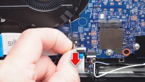 Disconnect the left cooling fan.