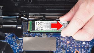 TO REMOVE THE 2280 SSD: Unscrew and remove the SSD and heat shield (1 x 