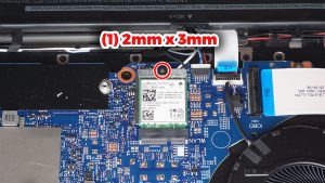 Unscrew and remove the WiFi bracket (1 x M2 x 3mm).