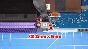 Unscrew and remove the DC Jack Charging Port (2 x 