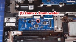 Unscrew and remove the keyboard controller. (1 x M2 x 2mm wafer),