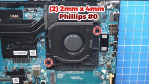 Unscrew and remove the left and right Cooling Fans (4 x 