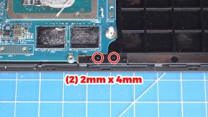 Unscrew and remove the dummy card bracket (2 x M2 x 4mm).