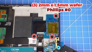 Unscrew and remove the SD Card Reader Daughterboard (3 x 2mm x 1.5mm wafer).