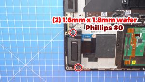 Unscrew and then remove the left and right Speakers (4 x 1.6mm x 1.8mm).