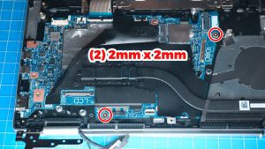 Unscrew and remove the Motherboard (2 x 