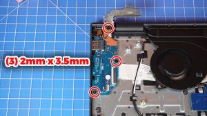 Unscrew and remove the I/O Circuit Board (3 x 2mm x 3.5mm).