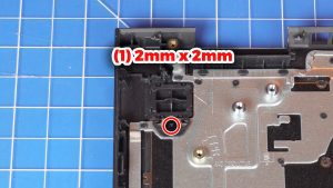 Unscrew and remove the Power Button (1 x M2 x 2mm).