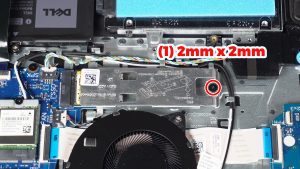 Unscrew and remove the SSD bracket (1 x M2 x 3mm).