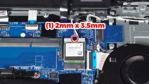 Unscrew and remove the WiFi bracket (1 x 2mm x 3.5mm).