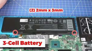 Unscrew and remove the Battery: 3-Cell Battery (2 x 