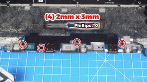 Unscrew and remove the I/O Board (4 x 