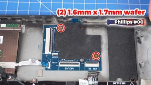 Unscrew and remove the Keyboard Controller Board (2 X 1.6mm x 1.7mm).