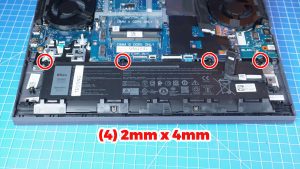 Unscrew and remove the Battery (4 x 