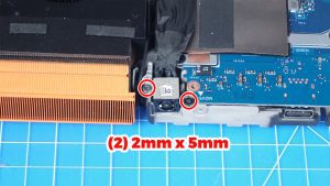 Unscrew and remove the DC Jack (2 x 