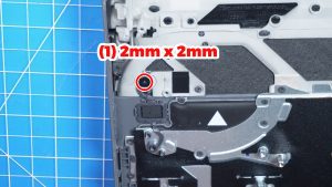 Unscrew and remove the Power Button (1 x 