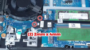 Unscrew and remove the thermal bracket from SSD slot 1 (2 x M2 x 4mm).