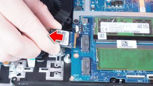 Unscrew and remove the thermal bracket from SSD slot 1 (2 x M2 x 4mm).