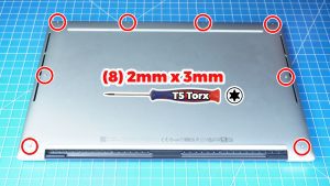 Unscrew the Bottom Base Cover (8 x M2 x 3mm).