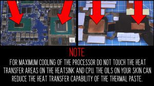 BEFORE REPLACING HEATSINK: Wipe away any old thermal paste from the processors and heatsink.