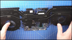 Unscrew and remove the Heatsink Fan Assembly, following the number sequence as shown in the image (6 x 