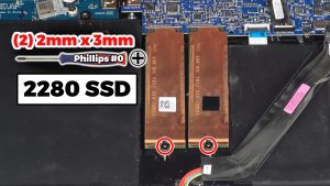 TO REMOVE THE 2280 M.2 NVME SSDs: Unscrew and remove the thermal brackets (2 x 