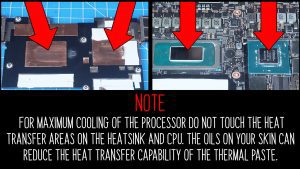 BEFORE REPLACING HEATSINK: Wipe away any old thermal paste from the processors and heatsink.