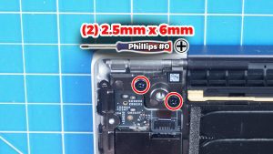 Unscrew the left and right LCD hinges (4 x M2.5 x 6mm).