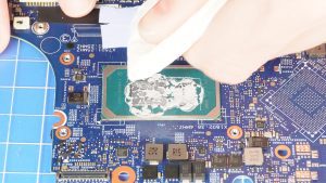 BEFORE REPLACING HEATSINK: Wipe away any old thermal paste from the processors and heatsink.