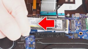 TO REMOVE THE 2280 SSD: Unscrew and slide out the 2280 SSD (1 x 