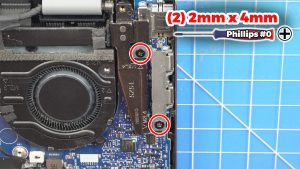 Unscrew and remove the Type-C Port bracket (2 x M2 x 4mm).